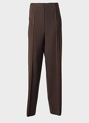 Pantalon slim taille élastique taille haute marron CHASSAGNARD femme