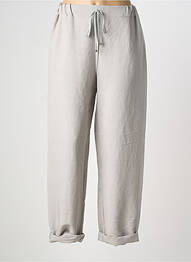 Pantalon droit tissage crêpe taille normale gris CINZIA CALDI femme
