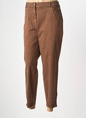 Pantalon 7/8 stretch taille normale marron BIANCA femme