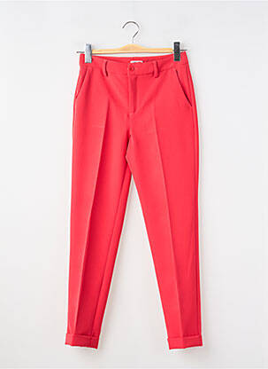 Pantalon chino fermeture zippée sous rabat boutonné taille normale rouge LIU JO femme