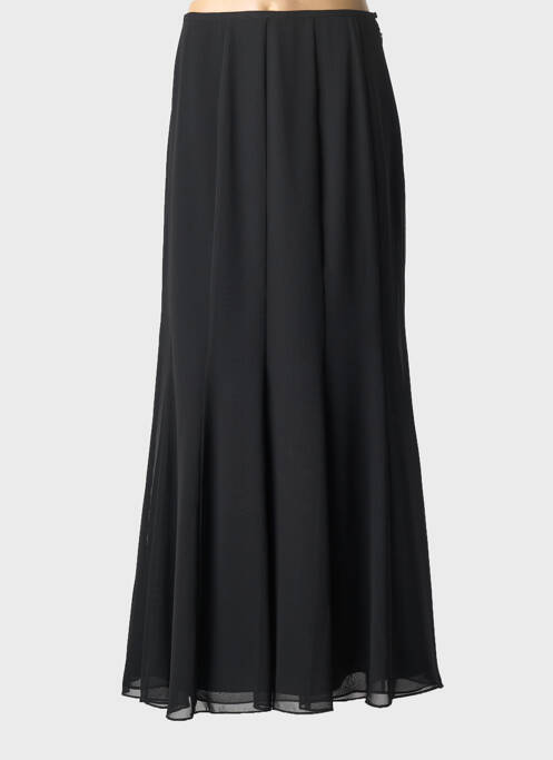 Jupe longue tissage crêpe noir MIRALINA femme