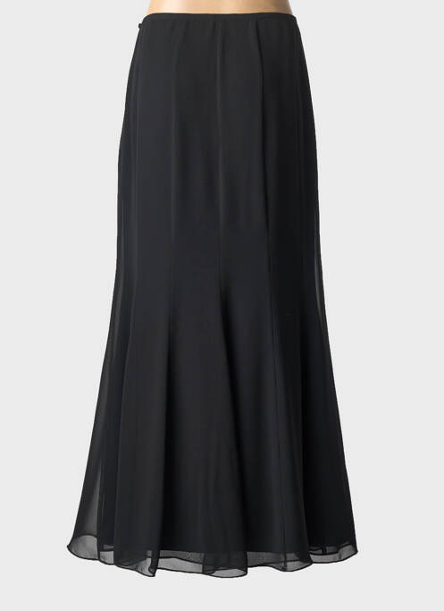 Jupe longue tissage crêpe noir MIRALINA femme