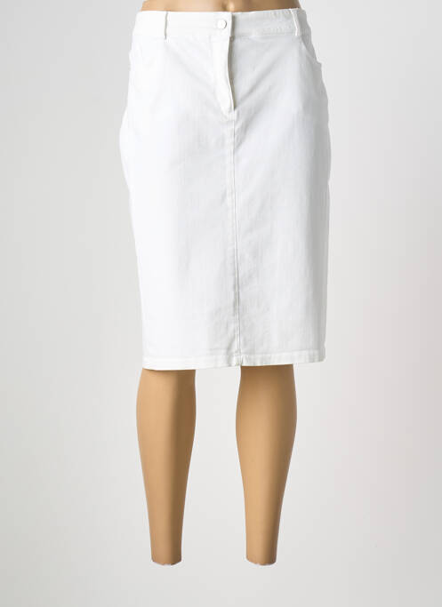 Jupe mi-longue blanc BIANCA femme