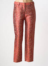 Pantalon chino fermeture zippée sous rabat boutonné taille normale rouge LA PETITE ETOILE femme