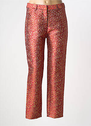 Pantalon chino fermeture zippée sous rabat boutonné taille normale rouge LA PETITE ETOILE femme