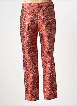 Pantalon chino fermeture zippée sous rabat boutonné taille normale rouge LA PETITE ETOILE femme