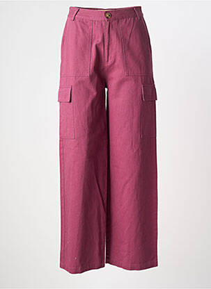 Pantalon cargo coupe droite taille normale violet LA PETITE ETOILE femme