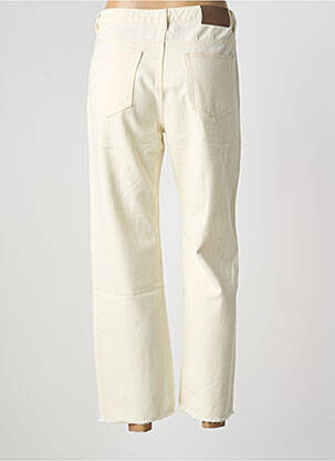 Pantalon droit fermeture zippée sous rabat boutonné taille normale beige ANDY & LUCY femme