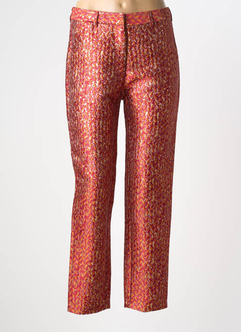 Pantalon chino fermeture zippée sous rabat boutonné taille normale rouge LA PETITE ETOILE femme