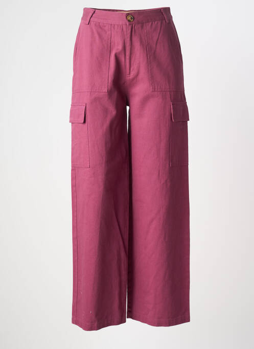 Pantalon cargo coupe droite taille normale violet LA PETITE ETOILE femme