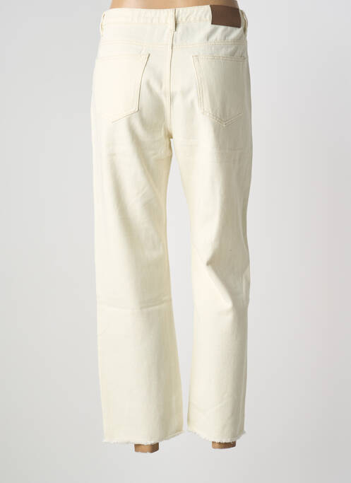 Pantalon droit fermeture zippée sous rabat boutonné taille normale beige ANDY & LUCY femme