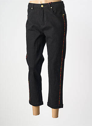 Pantalon 7/8 tissage popeline taille normale noir LA PETITE ETOILE femme