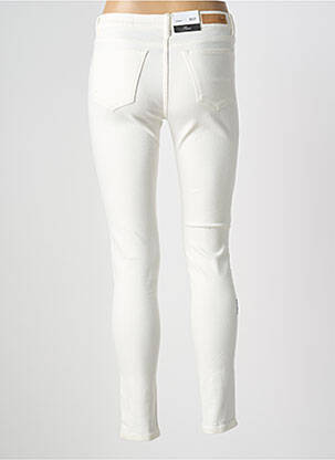 Pantalon slim tissage popeline taille normale blanc F.A.M. femme