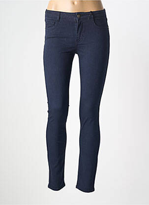 Pantalon slim tissage popeline taille normale bleu NVY DENIM femme