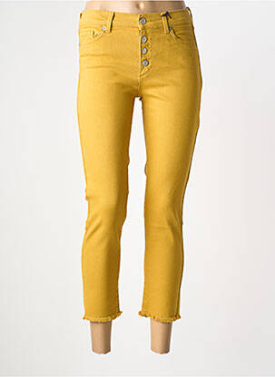 Pantalon 7/8 stretch taille normale jaune NVY DENIM femme