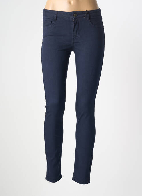 Pantalon slim tissage popeline taille normale bleu NVY DENIM femme