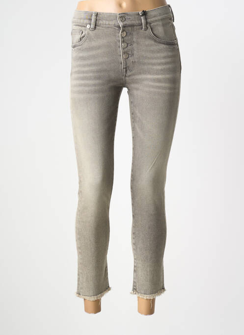 Jeans coupe slim tissage brut taille normale gris NVY DENIM femme