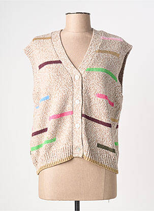 Gilet sans manche maille tricot beige NUMPH femme