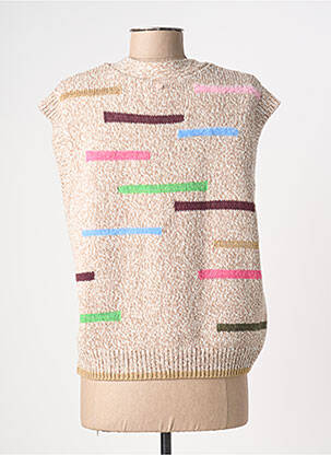 Gilet sans manche maille tricot beige NUMPH femme