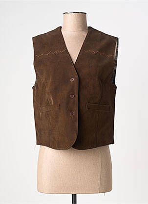 Gilet sans manche poches marron ARTLOVE femme