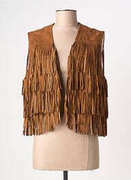 Veste casual coupe droite marron LA PETITE ETOILE femme