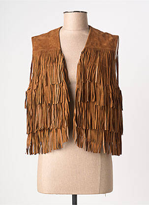 Veste casual coupe droite marron LA PETITE ETOILE femme