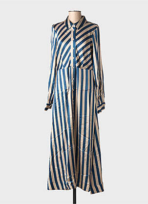 Robe longue manches longues manches longues bleu NUMPH femme