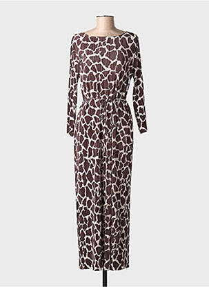 Robe longue manches longues manches longues marron NUMPH femme