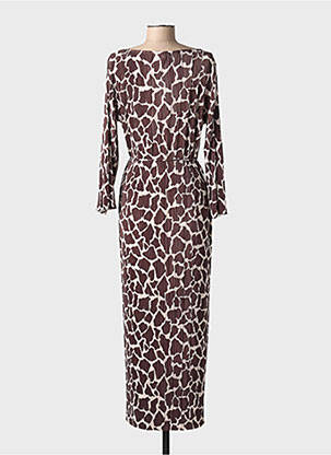 Robe longue manches longues manches longues marron NUMPH femme