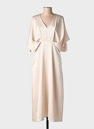 Robe longue manches courtes manches courtes beige NUMPH femme