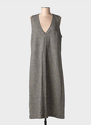 Robe mi-longue imprimé fantaisie sans manche gris NUMPH femme