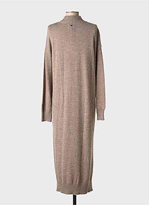Robe pull coupe droite manches longues marron NUMPH femme