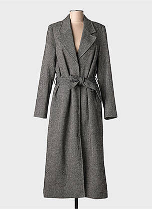 Manteau long coupe cintrée sans capuche noir NUMPH femme