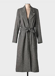 Manteau long coupe cintrée sans capuche noir NUMPH femme