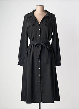 Robe mi-longue manches longues manches longues noir ARTLOVE femme