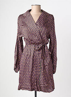 Robe courte manches longues manches longues violet LA PETITE ETOILE femme