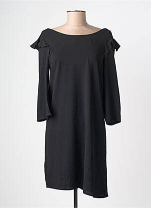 Robe mi-longue manches longues manches longues noir LA P'TITE ETOILE femme