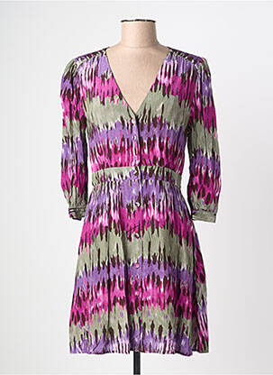 Robe mi-longue manches 3/4 manches 3/4 violet LA PETITE ETOILE femme