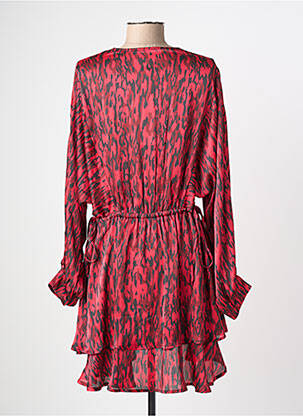 Robe mi-longue imprimé fantaisie manches longues rouge ARTLOVE femme