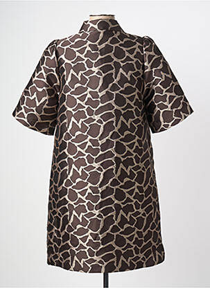 Robe mi-longue manches courtes manches courtes marron NUMPH femme
