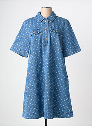 Robe mi-longue manches courtes manches courtes bleu NUMPH femme