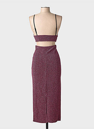 Ensemble jupe col v rose LA PETITE ETOILE femme