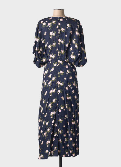 Robe longue imprimé fleurs manches courtes bleu NUMPH femme