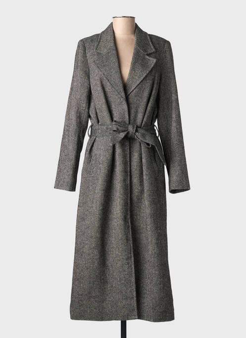 Manteau long coupe cintrée sans capuche noir NUMPH femme