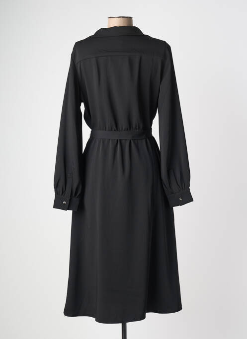 Robe mi-longue manches longues manches longues noir ARTLOVE femme