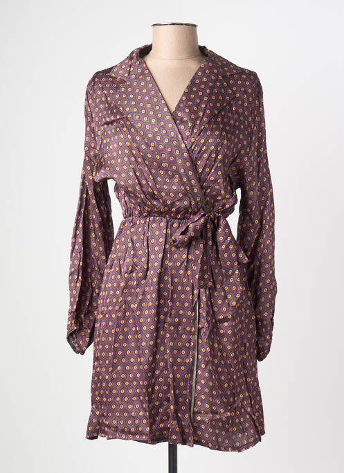 Robe courte manches longues manches longues violet LA PETITE ETOILE femme
