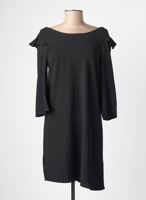 Robe mi-longue manches longues manches longues noir LA PETITE ETOILE femme