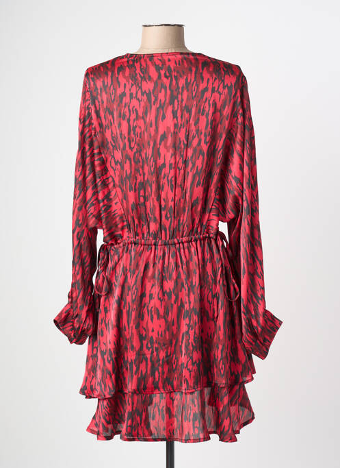 Robe mi-longue imprimé fantaisie manches longues rouge ARTLOVE femme