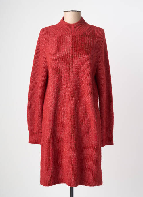 Robe pull coupe droite manches longues rouge ARTLOVE femme
