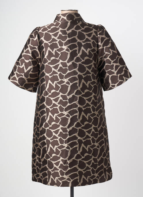 Robe mi-longue manches courtes manches courtes marron NUMPH femme